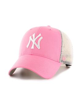 Gorra rosa de Nueva York con letras NY bordadas