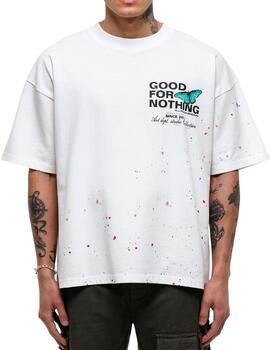 Camiseta Oversized GFN blanca con mariposas