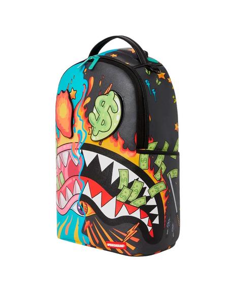 Paquetage Mochila de Lona Texturizada Burdeos Gris Pardo Y Dorado Nuevo