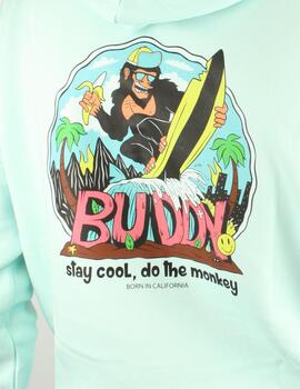 Sudadera Buddy Monkey turquesa para hombre