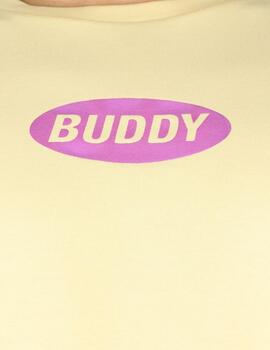 Camiseta Buddy amarilla logo morado