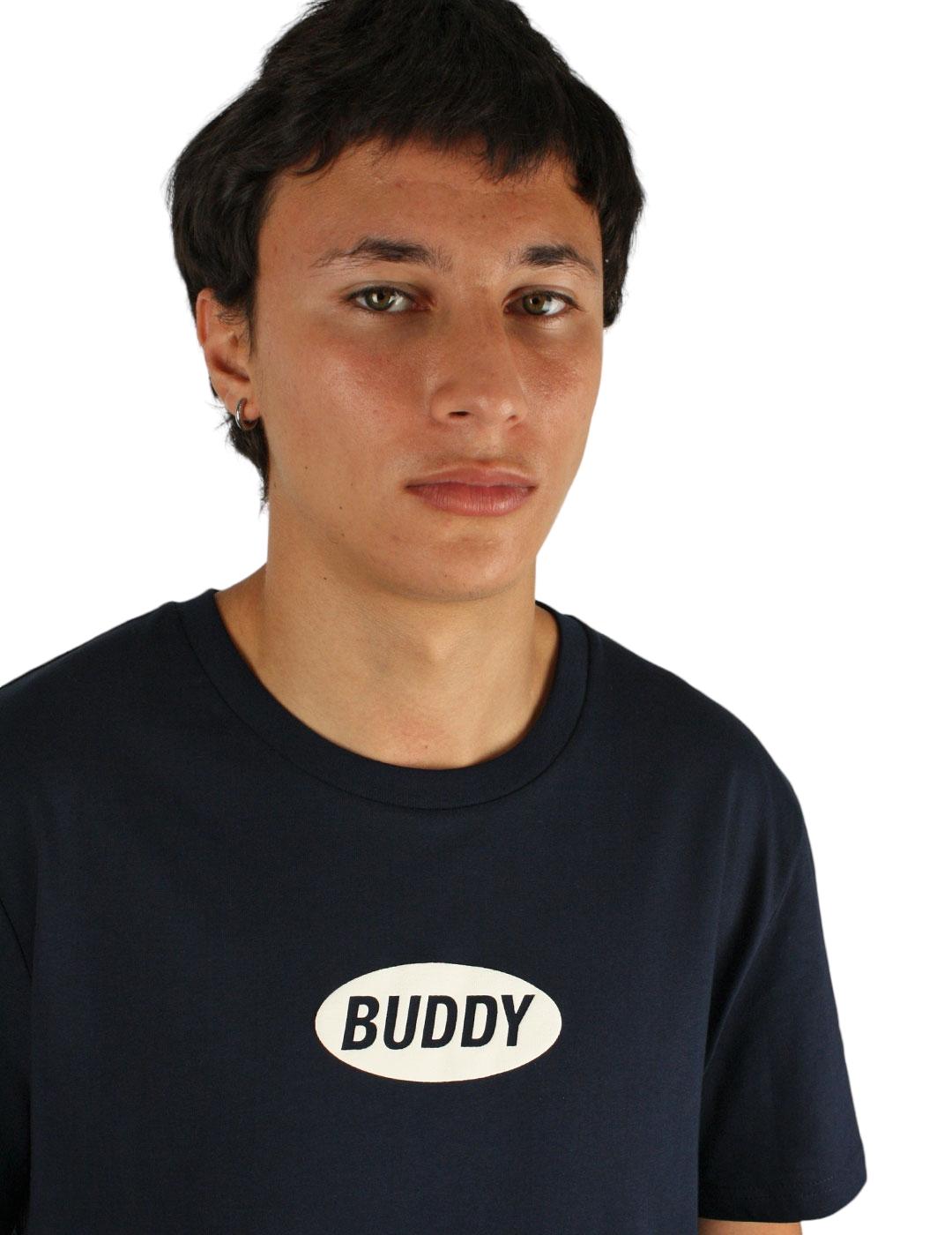 Camiseta Buddy azul marino logo blanco