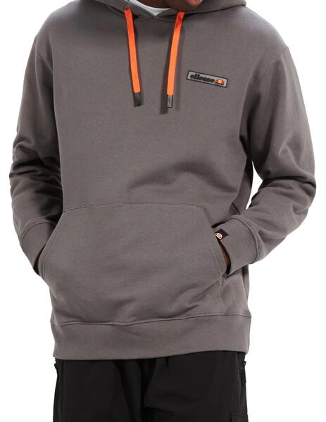 Sudadera para hombre Ellesse Diveria logotipo en el pecho izquierdo, gris