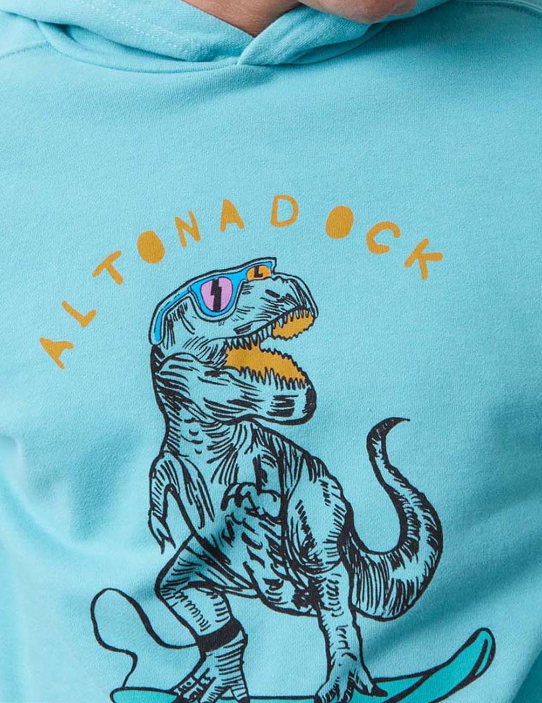 Sudadera Altona Dock turquesa del dinosaurio