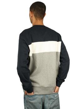 Sudadera Buddy Riscas marino, blanco y gris