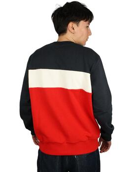 Sudadera Buddy Riscas marino, blanco y rojo