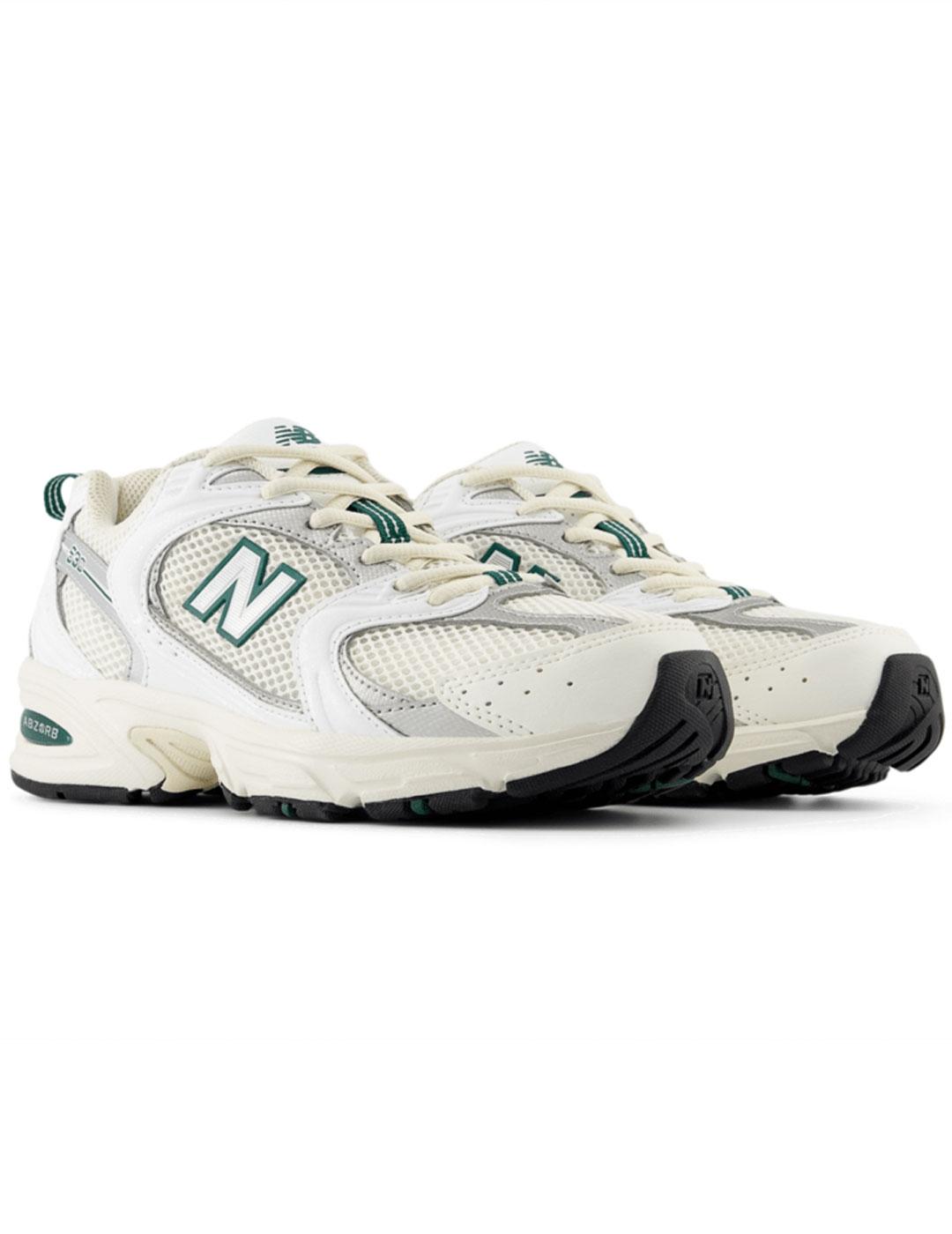 Zapatillas New Balance 530 blancas con la N verde