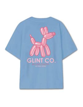 Camiseta Glint azul perrito rosa