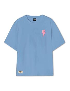 Camiseta Glint azul perrito rosa