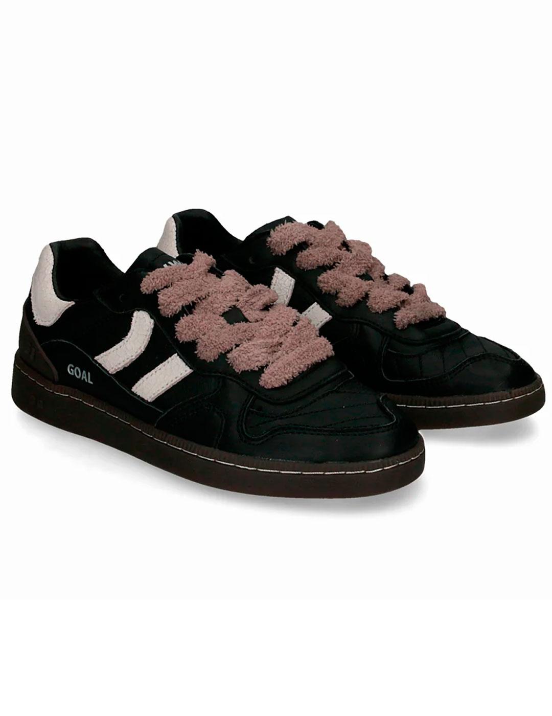 Zapatillas Coolway Goal negras de piel para chica y chico