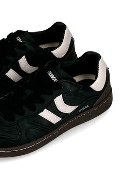 Zapatillas Coolway Goal negras de piel para chica y chico