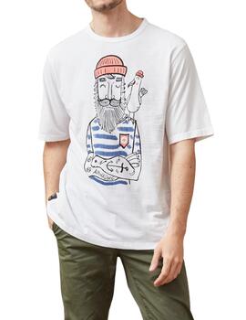 Camiseta Altona Dock blanca marinero Hipster