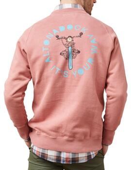 Sudadera Altona Dock rosa con motos