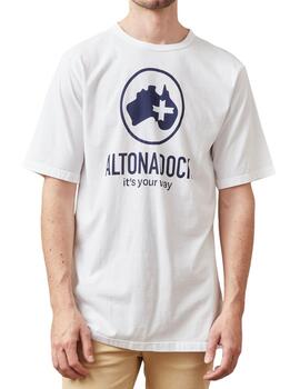 Camiseta Altona Dock blanca con mapa