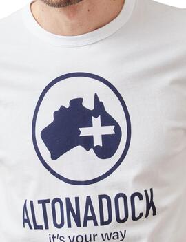 Camiseta Altona Dock blanca con mapa