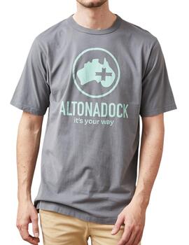 Camiseta Altona Dock gris con mapa