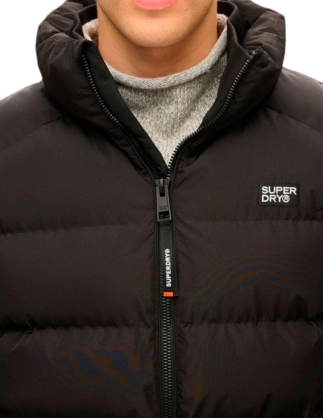 Chaleco acolchado Superdry Sports negro