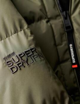 Abrigo largo Superdry verde oliva para hombre