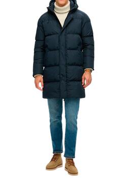 Abrigo largo Superdry azul marino para hombre