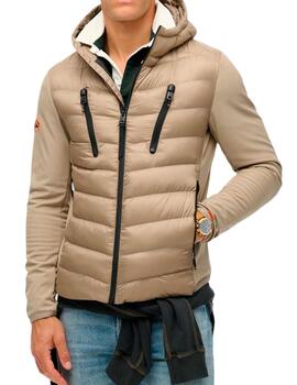 Chaqueta Superdry marrón con mangas sudadera