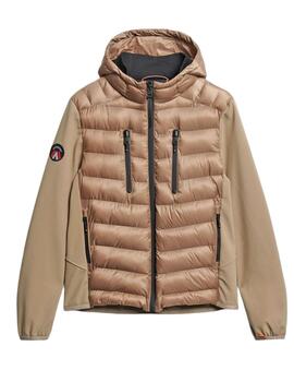 Chaqueta Superdry marrón con mangas sudadera