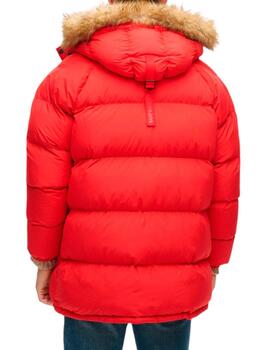 Parka Superdry roja con parches