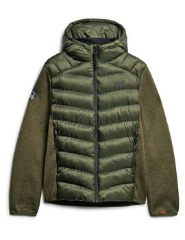 Chaqueta Superdry verde con mangas de sudadera