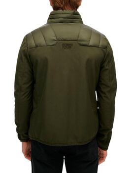 Chaqueta Superdry verde con mangas de sudadera