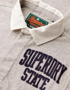 Polo Superdry gris de manga larga