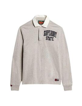 Polo Superdry gris de manga larga