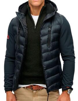 Chaqueta Superdry azul marino con mangas sudadera