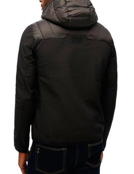 Chaqueta Superdry negra con mangas sudadera