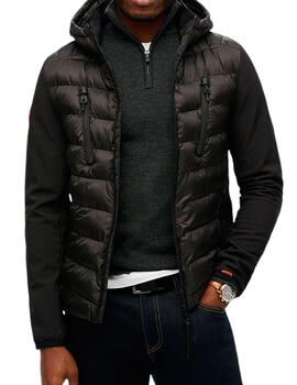 Chaqueta Superdry negra con mangas sudadera