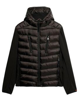 Chaqueta Superdry negra con mangas sudadera