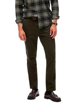 Pantalón chino Superdry verde oscuro