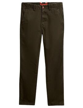 Pantalón chino Superdry verde oscuro