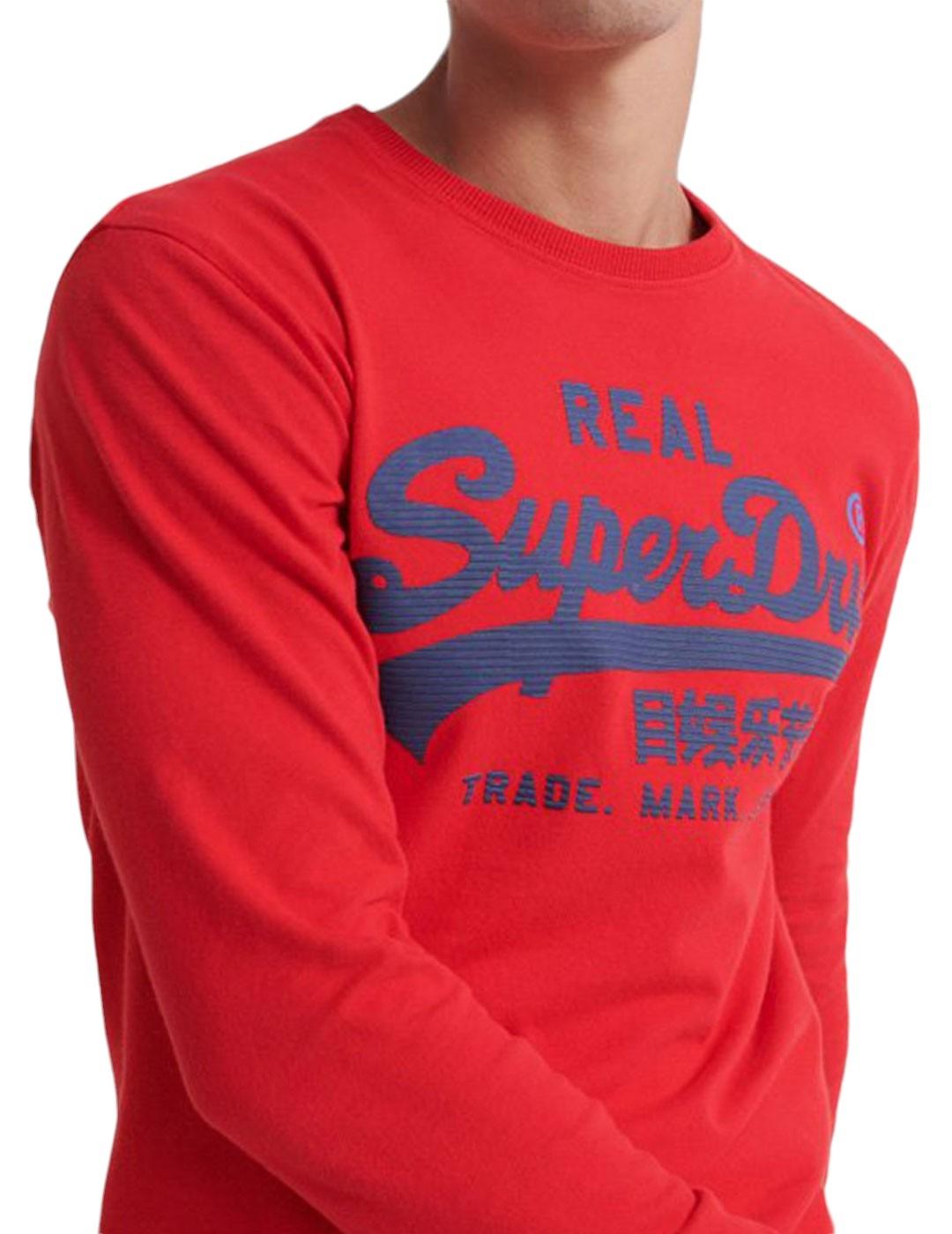 Camiseta Superdry manga larga roja