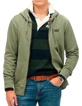 Chaqueta Superdry verde con cremallera