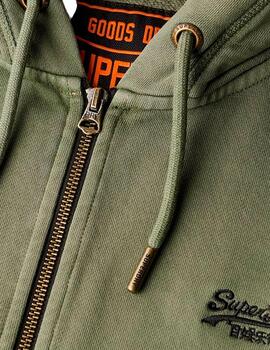 Chaqueta Superdry verde con cremallera