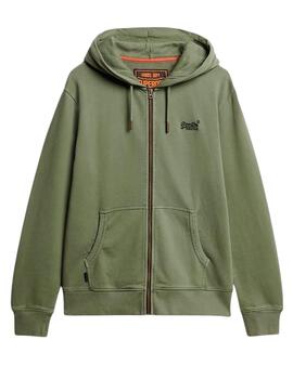 Chaqueta Superdry verde con cremallera