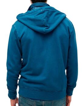 Chaqueta Superdry azul tinta con cremallera