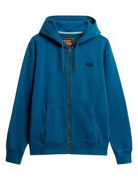 Chaqueta Superdry azul tinta con cremallera