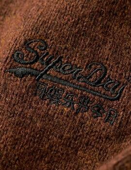 Jersey marrón básico Superdry con cremallera