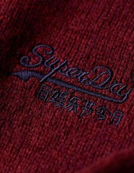 Jersey granate básico Superdry con cremallera