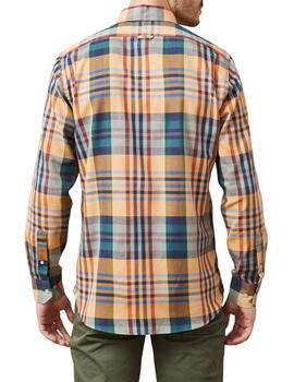 Camisa Altona Dock cuadros grandes mostaza