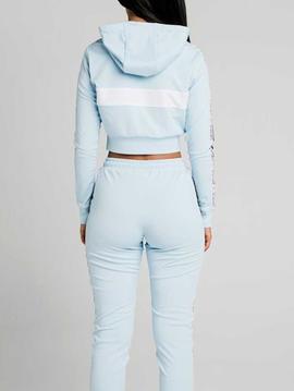 Sudadera crop Siksilk azul celeste para mujer